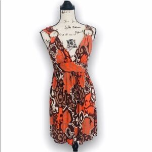 Milly SZ M Orange patterned Dress